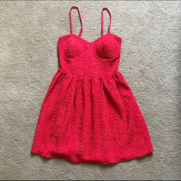 BAR III Coral Fit and Flare Dress - Picture 3 of 8